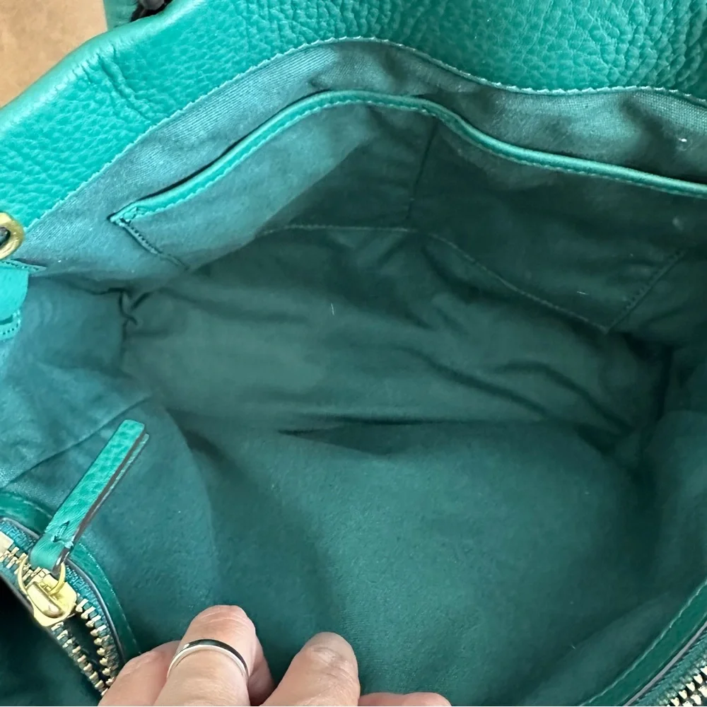 Tory Burch Gemini‎ Link Leather Tote in Melachite